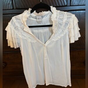 Anthropologie Maeve light cream airy blouse, size XS